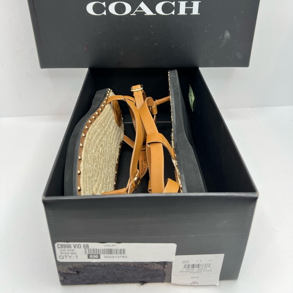 COACH LADIES SANDALS, “GRACEY LEATHER,” “PENNY COLOR” (camel) SIZE 9.5 - Picture 13 of 16